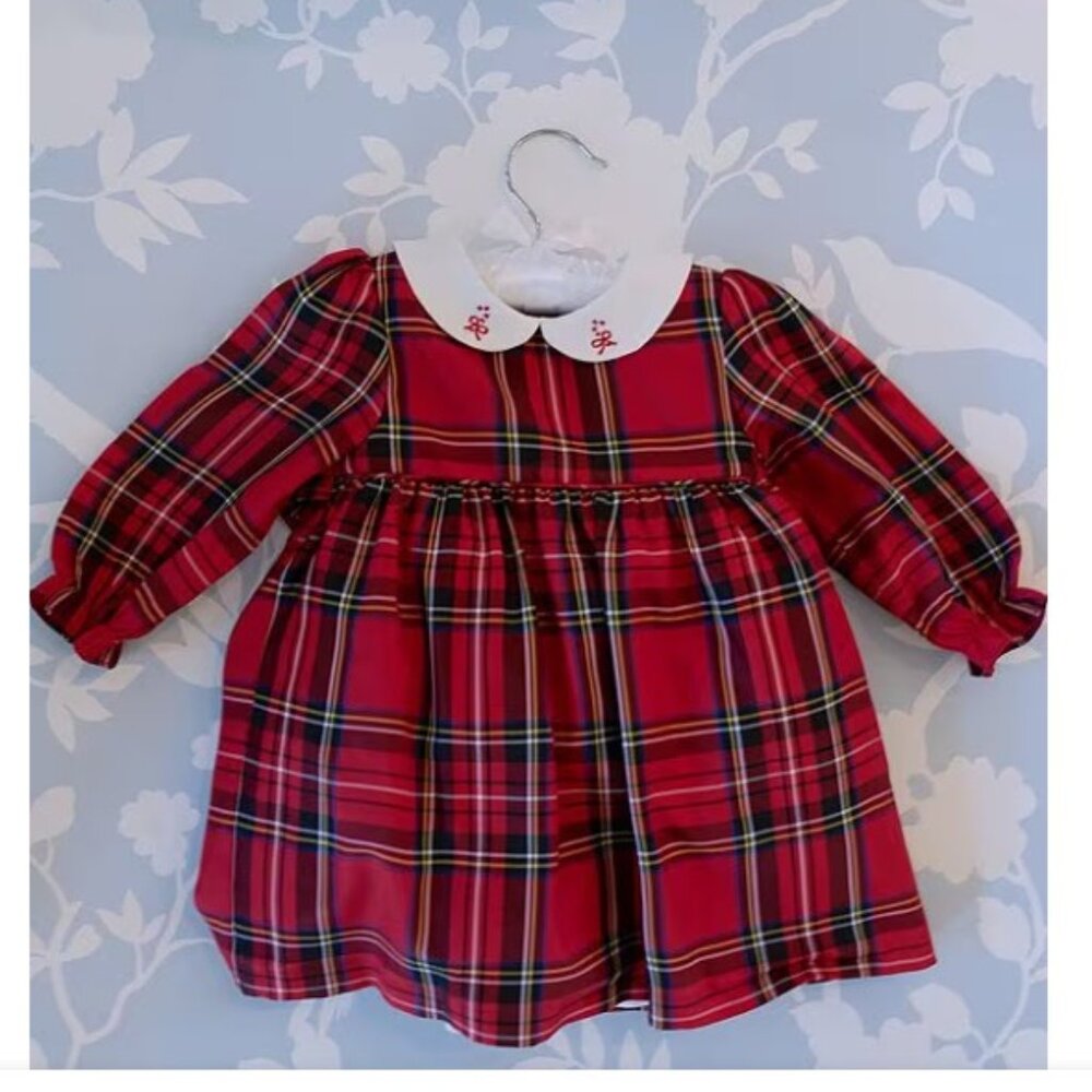 Edgehill Collection Cece Christmas Tartan Dress - Size 12M